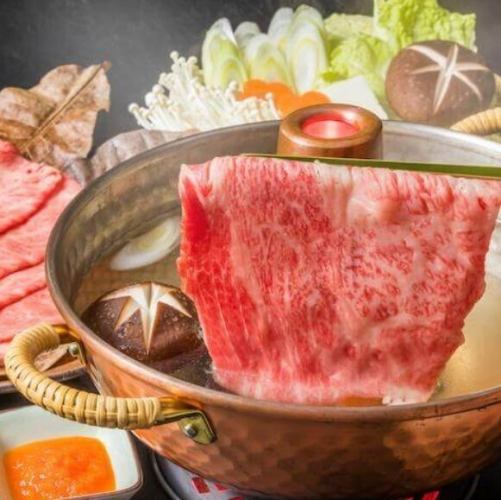 [Limited] Marbled Wagyu Beef Shabu-Shabu Course with 2 hours of all-you-can-drink, 8 dishes total, 6,500 yen → 5,500 yen