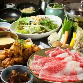 All-you-can-drink Trésor course with a mix of domestic beef and pork 6,000 yen (tax included)