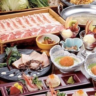 鹿兒島黑豬肉涮鍋2小時無限暢飲+8道菜合計5,500日圓