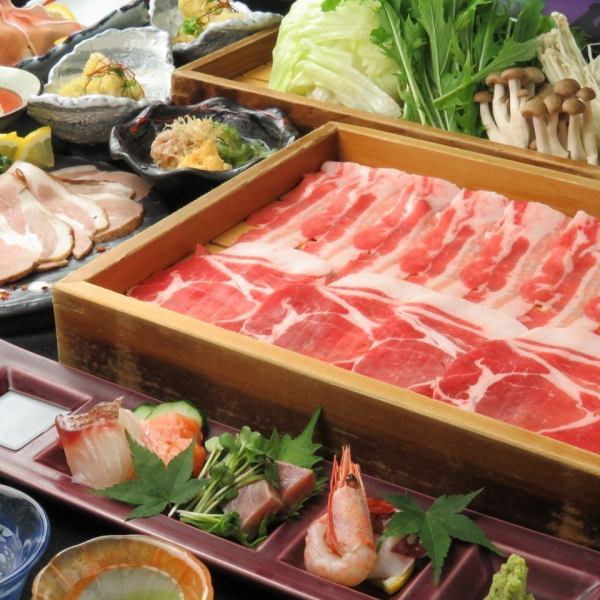 [3 types of hot pot to choose from (black pork shabu, bamboo steamer, offal hot pot)] [Welcome and farewell party course] 2 hours of all-you-can-drink + 8 dishes in total!
