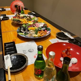 平日限定！《個室確約》飲み放題2.5時間！歓送迎会コース”８品１６０種”6000円