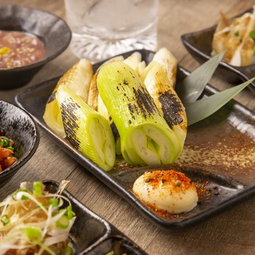Grilled long onion