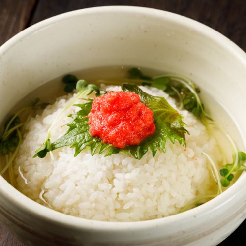 Finished with Chazuke (Chicken Dashi) (Choose from Takana, Mentaiko, or Plum)