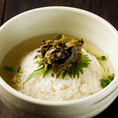 〆のあご出汁茶漬け　高菜明太子