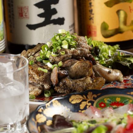 【含2小时畅饮】柚子胡椒烤鸡和炸鸡(共7道菜,3500日元 ⇒ 含税3000日元)仅限周末