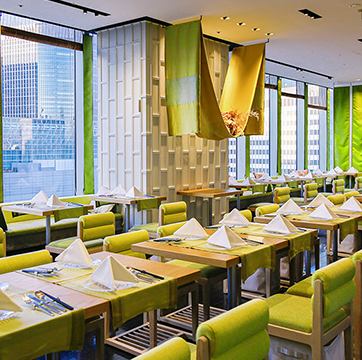 銀座を一望出来る当店は明るい外光が差し込み、彩り豊かな料理を華やかに演出いたします。宴会や女子会、ママ友会にも最適な広々としたスペースを確保しており、優雅なひとときがお過ごしいただけます。