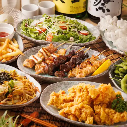 2H飲み放題付◎『達磨満喫コース』備長炭炙り焼き鳥含7品 4500円⇒3500円