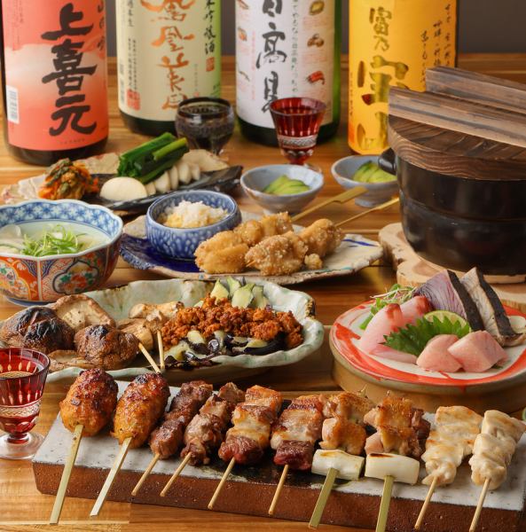 [Best value for money◎] 12 dishes including sashimi, yakitori, fried food, earthenware pot rice, and dessert★All-you-can-drink available for an additional fee★