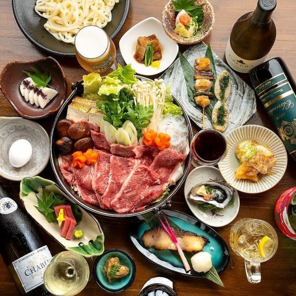 【プレミアム大魔王コース】選べる鍋、旬のお造り、焼鳥まで含まれた8品+120分飲み放題付き5000円(税込)★