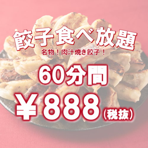 【コスパ◎60分間食べ放題！】当店自慢の餃子食べ放題　888円（税抜）