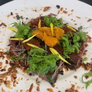 SPカルパッチョ（本日の鮮魚・ウニ・イクラ・カラスミ）