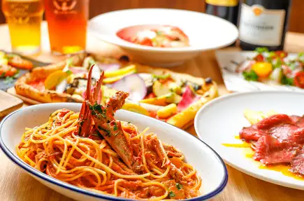 【90分飲み放題付】◇平日ディナー◇蟹のトマトクリームパスタを含む6品 スタンダードコース