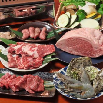 【無人烤肉! 】14道菜標準套餐+自助無限暢飲4800日圓