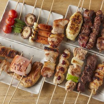 May and June only! [Recommended! Popular menu items all lined up] ◆ Stewed offal x 3 types of skewers x 2 types of fried food ◆ <All-you-can-drink for 3 hours>
