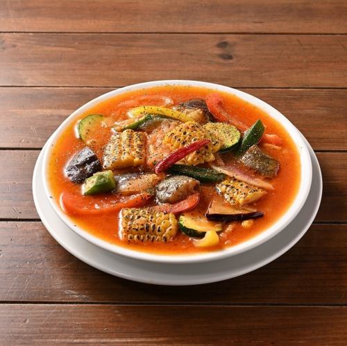 夏野菜のスパイシーパスタ