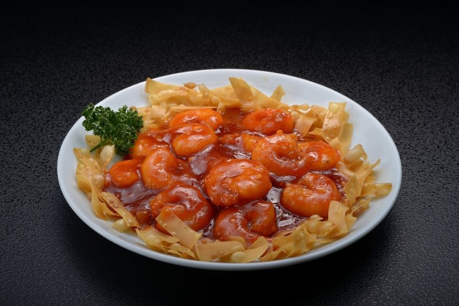 Tentake's popular Taiwanese dish! Chili shrimp 1,750 JPY (incl. tax)