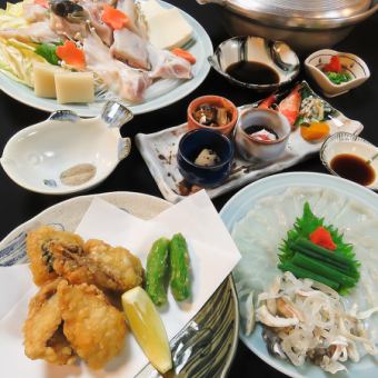 [Recommended hotpot for this season] Directly delivered from Kyushu! Tiger puffer hotpot course 7 dishes 9,350 yen (tax included)