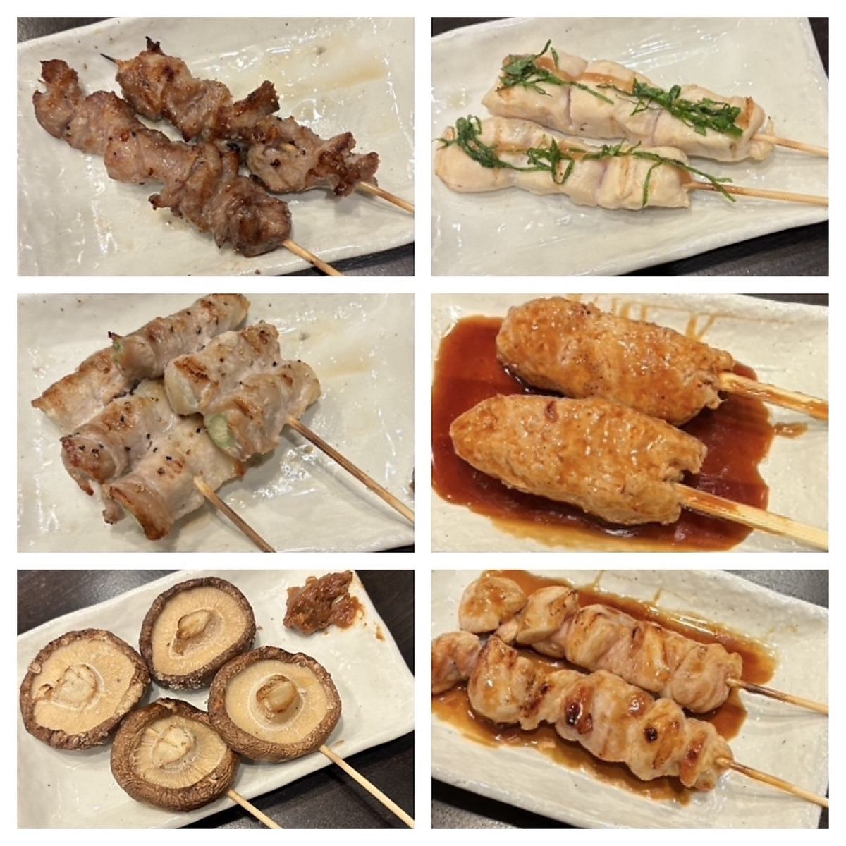 こだわりの素材を使用した串焼きを多数ご用意しております。