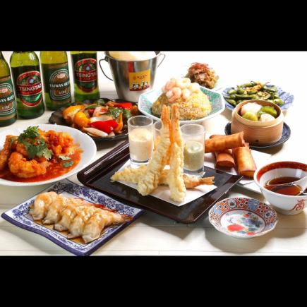 当日OK！【海老尽くし得々コース】名物エビマヨやエビ餃子、炒飯も♪2h飲み放題付3850円