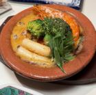 殻ごと食べれる海老の麻辣アヒージョ