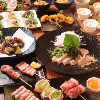 A luxurious course of Sanuki's specialty skewers! Carefully selected dishes! 120 minutes of all-you-can-drink included