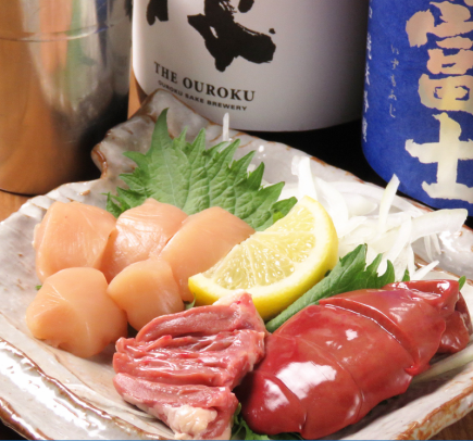 [Same-day reservation OK] [2H all-you-can-drink included, 7 dishes in total] Course with fresh chicken sashimi 4,500 yen