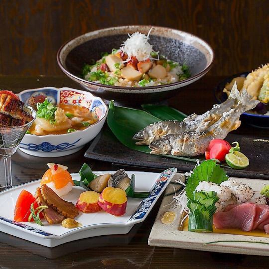[Limited to 20 people or more] Steak, 3 types of fresh fish, seasonal mixed rice, etc.All-you-can-drink is a 3-hour system where you can drink slowly.