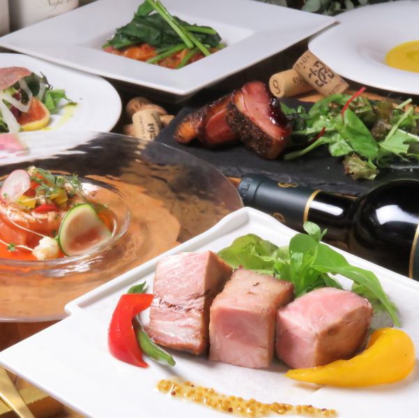 【120分飲み放題付】前菜・パスタ・肉料理・デザート付き 4500円(税込)【貸切OK】