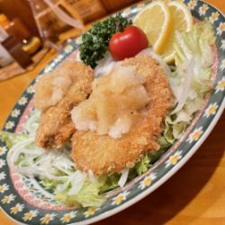 Fillet cutlet topped with grated daikon radish