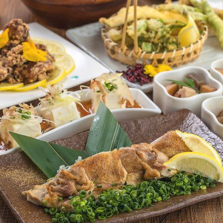 【満喫】鮮魚二種盛りにガーリックチキンステーキ付き！2時間飲み放題8品3500円