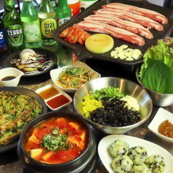 【生ビールもOK♪】サムギョプサルコース全8品2h飲み放題付き5000円(税込)※月～木曜日は2.5時間