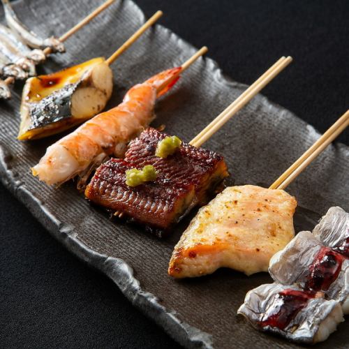 Assortment of 6 types of skewers