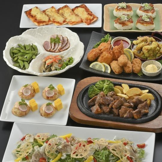 忘新年会/宴会【水仙(すいせん)】中落カルビステーキなどバラエティーコース《120分飲み放題付》