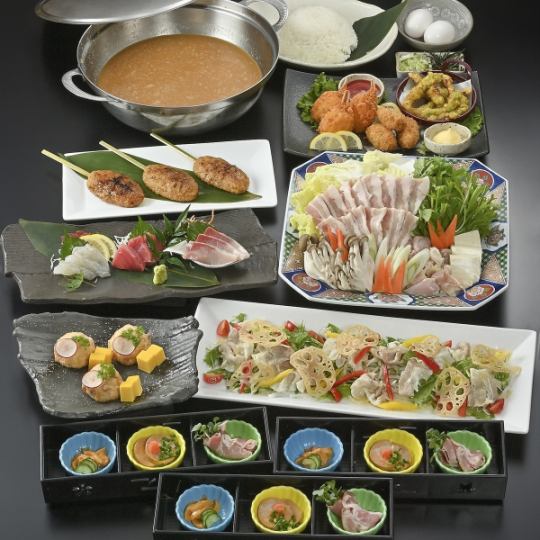 Year-end and New Year's parties/banquets [Tsubaki] A luxurious course including a choice of hotpot and 3 kinds of sashimi, etc. {120 minutes all-you-can-drink included}