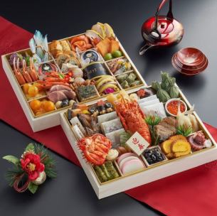 木箱特大2段重『巨選おせち 極(きわみ)』全65品目 (年越しそば付)約4~5人前