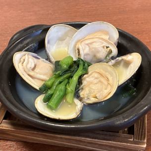 【蛤】はまぐりと菜の花の酒蒸し