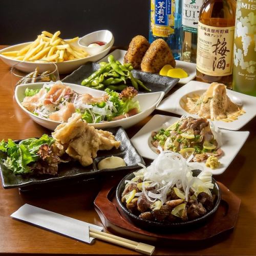 サク飲みに最適！鶏のタタキ、炭火焼親鶏マイルド付き！全9品120 分飲み放題5000円