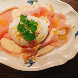 Orange-scented oeuf mayonnaise with serrano jamon