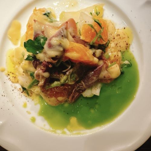 萤火鱿、春季蔬菜、爱媛县濑户贺白味噌薄片