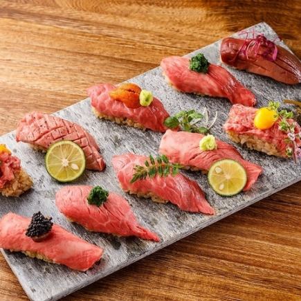 [Includes 3-hour all-you-can-drink A] All-you-can-eat beef sushi ◎ 19-item Wagyu beef sushi course [3,980 yen → 3,000 yen]