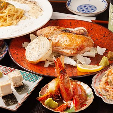 [每個宴會]新日本標準套餐。2小時含清酒無限暢飲+9道菜4,500日圓套餐