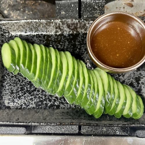 Whole cucumber with delicious miso