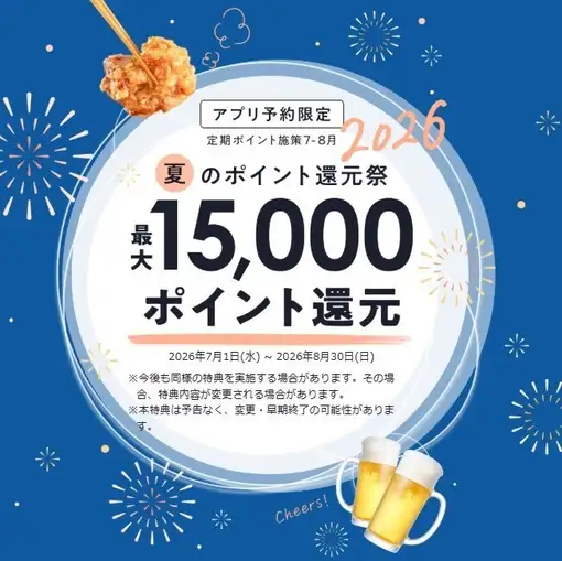 【Ptキャンペーン該当】120分飲み放題(1980円)+単品料理注文でお一人様会計2000円以上限定コース