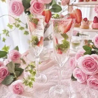 【Strawberry mojito soda(논알코올) 첨부】7/31~기간 한정 French Rose Garden Afternoon Tea