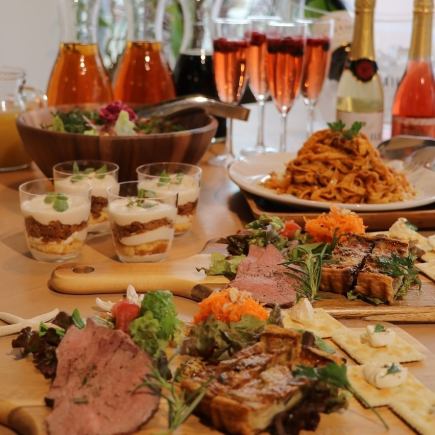 女子会パーティーセット☆ノンアル乾杯スパークリング付♪料理7品3300円【ソフドリ120分飲放題】