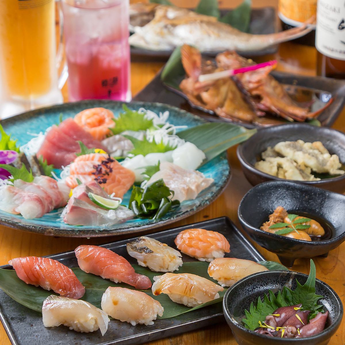 新鮮な魚を使った料理が自慢♪臨場感あるカウンター席で寿司や刺身を堪能できます☆
