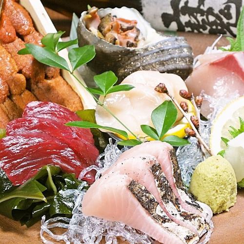 Simply enjoy the taste of the ingredients! "Assorted sashimi"
