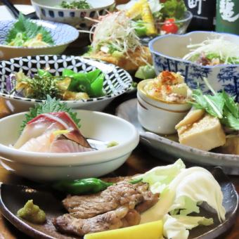 [Sea bream, Iyo beef, chicken, etc.] Made with seasonal ingredients! Tsuyoshi Minatocho store course with 9 dishes and 2 hours of all-you-can-drink included 5,500 yen → 5,000 yen