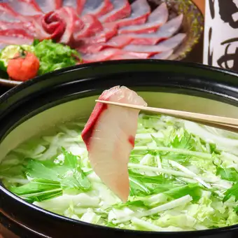 愛媛のうまいもん鰤しゃぶ堪能コース 7000円/120分飲み放題付き/平日は150分飲み放題に！