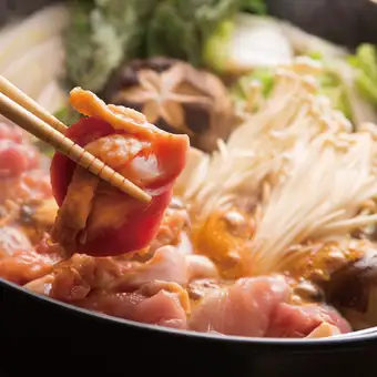 【極みコース】2.5ｈ飲み放題付 １０品＜鶏刺し二種盛り×鶏すき焼き付き＞￥6,000円⇒￥5,000円